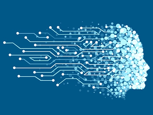 Synthetic data artificial intelligence face made of digital particles_crop